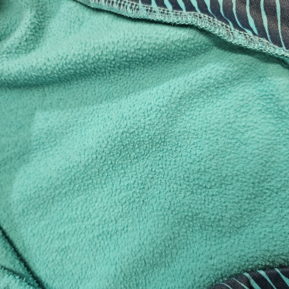 Adidas Hoodie Sweatshirt Boys L 14-16 Blue/Turquoise Striped - Picture 5 of 8